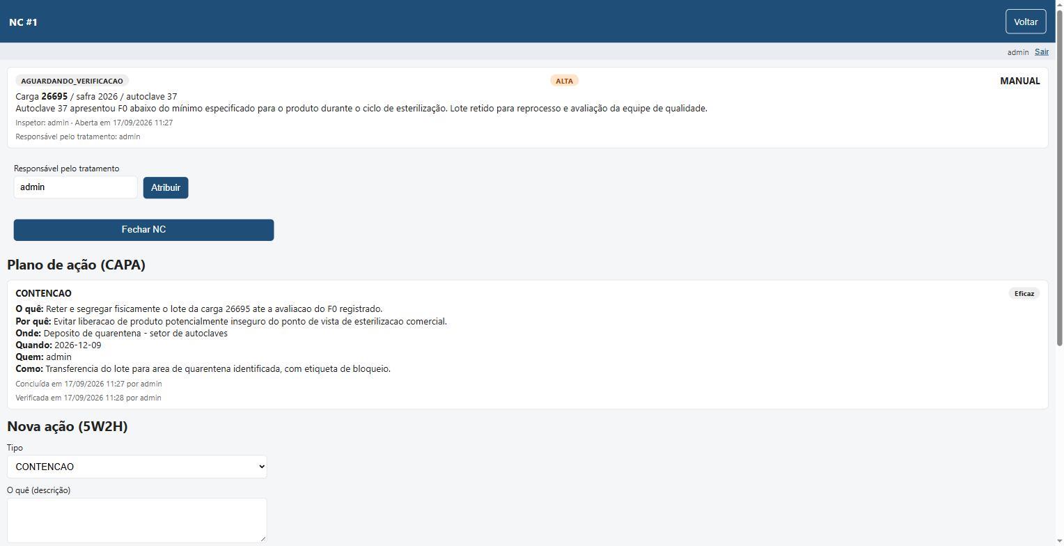 Verificação de eficácia registrada como “Eficaz”.
